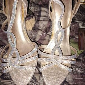 Elegant Silver Strappy Women's Heels